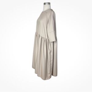 Elegant Tan Midi Dress size small tall beige mimu maxi